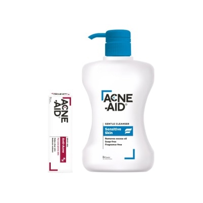 Acne Aid แอคเน่ เอด เจนเทิล คลีนเซอร์ 500มล.+ สปอต เจล แอนติ-แอคเน่ 10 กรัม