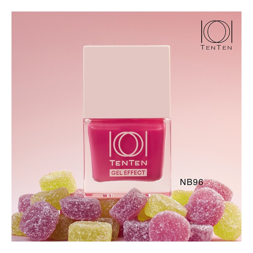 เท็น เท็น น้ำยาทาเล็บ เจล เอฟเฟค 12มล. NB96 ลัคกี้ พิงค์