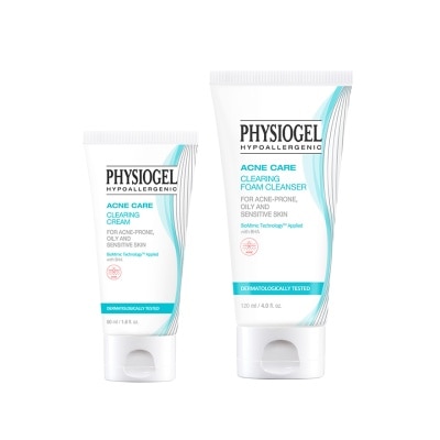 Physiogel ฟิสิโอเจล แอคเน่ แคร์ ครีม 50 มล. และโฟม คลีนเซอร์ 120 มล.