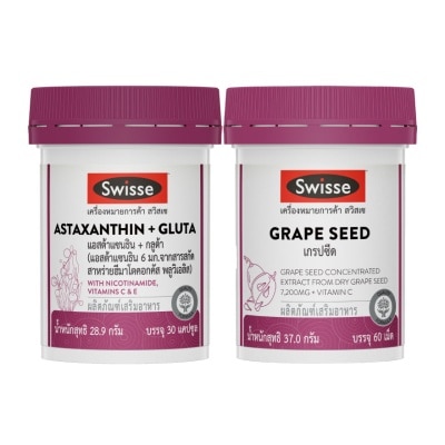 Swisse Swisse Astaxanthin+Gluta 30 Cap+Swisse Grape Seed 60 Tab