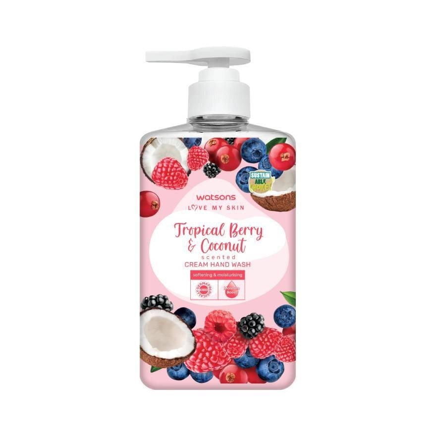 Watsons Love My Skin Tropical BerryCoconut Scented Cream Hand Wash 500ml.