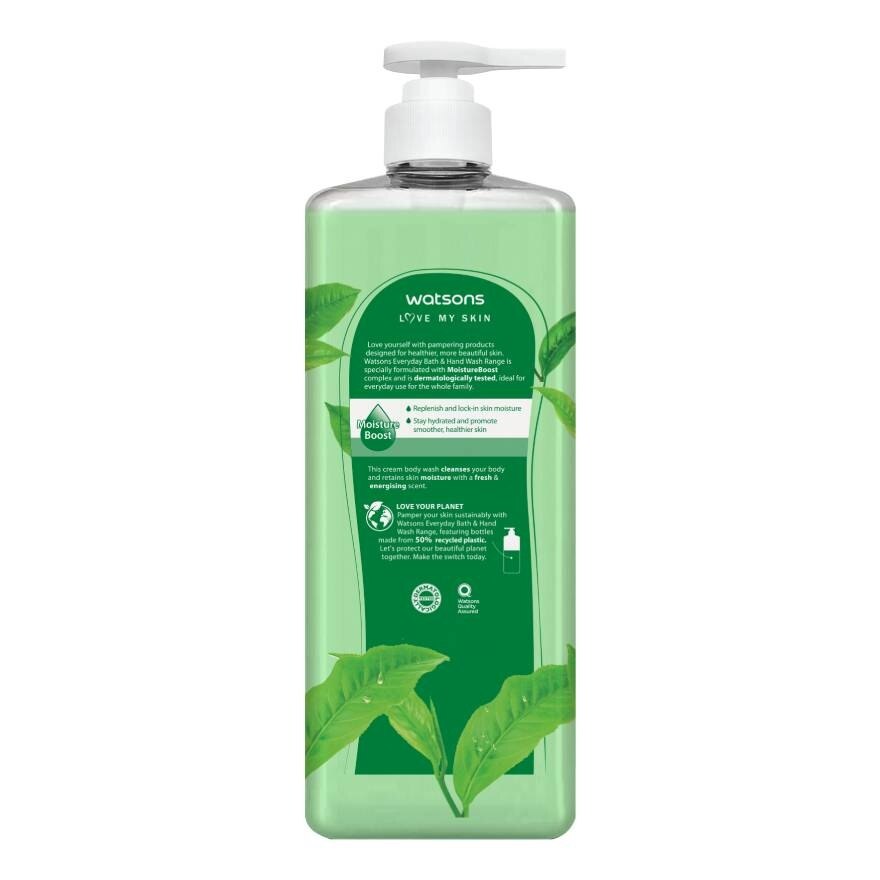 Watsons Love My Skin Green Tea Scented Cream Body Wash 1000ml.