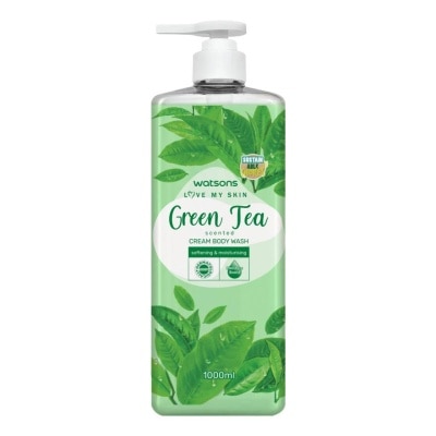 Watsons Watsons Love My Skin Green Tea Scented Cream Body Wash 1000ml.