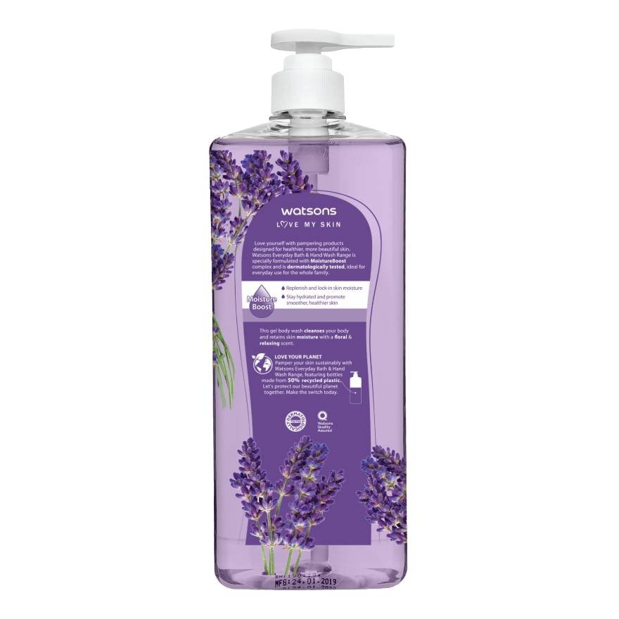 Watsons Love My Skin Lavender Scented Gel Body Wash 1000ml.