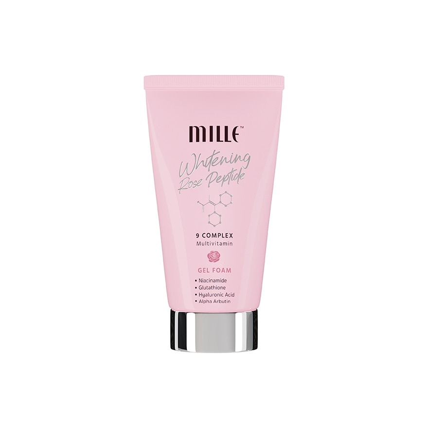 Mille Whitening Rose Peptide 9 Complex Gel Foam 100g.