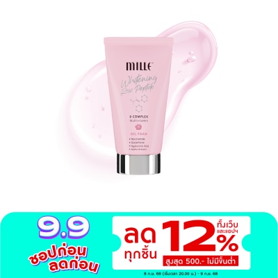 Mille มิลเล่ ไวท์เทนนิ่ง โรส เปปไทด์ ไนน์ คอมเพล็กซ์ เจล โฟม 100ก.