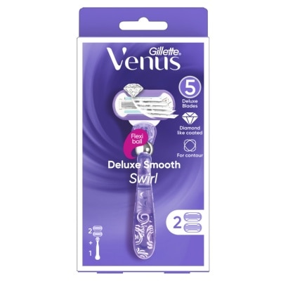 Gillette Gillette Venus Deluxe Smooth Swirl Razor 1'S+Blades 2'S มีดโกน กำจัดขน