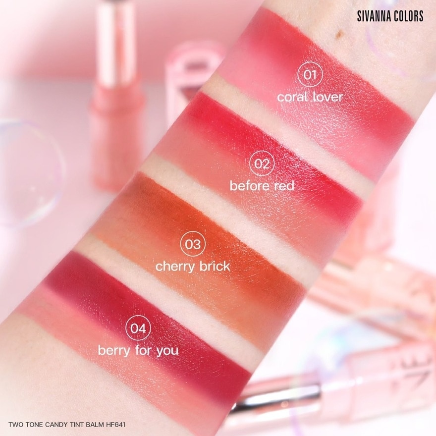 Sivanna Colors Two Tone Candy Tint Balm 3.5g. 02 Before Red