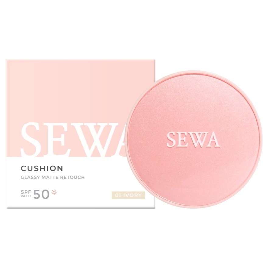 Sewa Sewa Cushion Glassy Matte Retouch SPF 50 PA+++ No.01 Ivory 15 G.