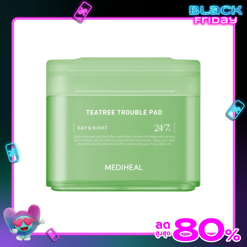 Mediheal เมดิฮีล ทีทรี ทรับเบิล แพด 100 ชิ้น แผ่นบำรุงผิวเฉพาะจุด คุมมัน ลดสิว