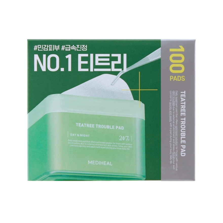 Mediheal Teatree Trouble Pad 100'S แผ่นบำรุงผิวเฉพาะจุด คุมมัน ลดสิว