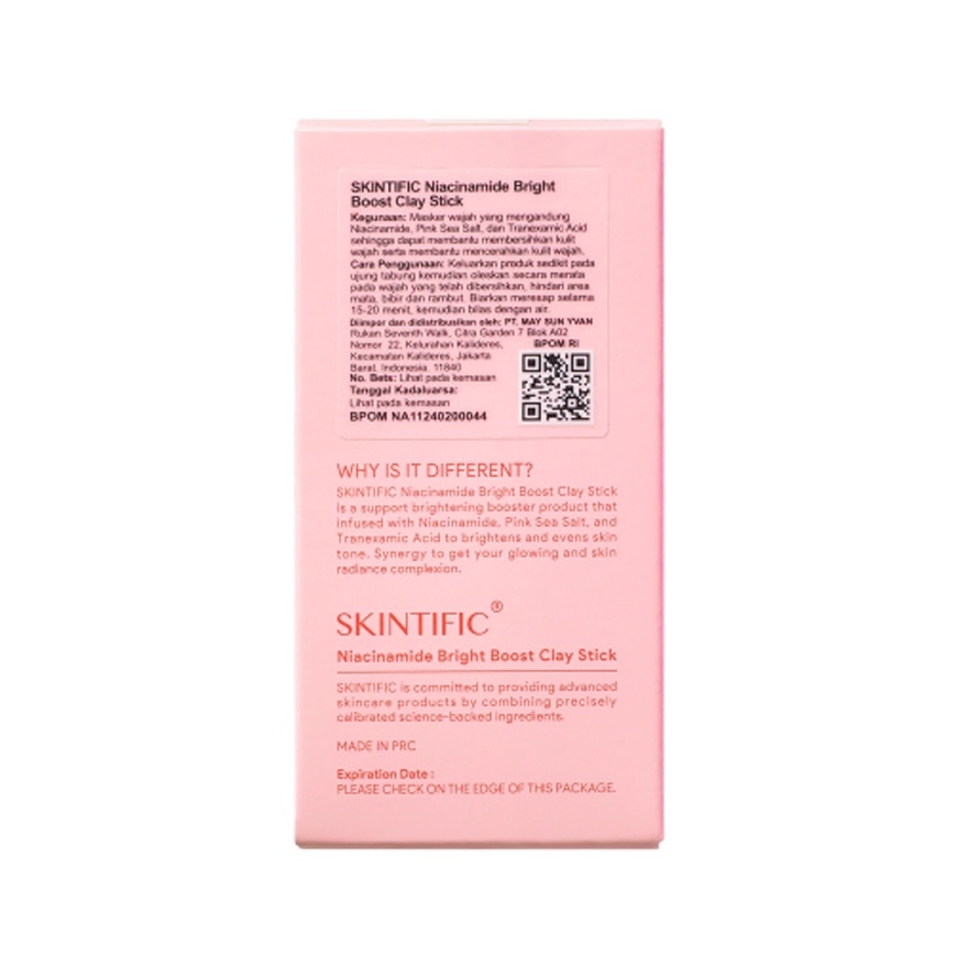 Skintific Niacinamide Bright Boost Clay Mask Stick 40 g.