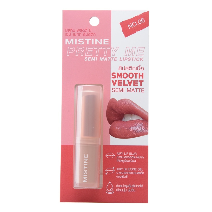 Mistine Pretty Me Semi Matte Lipstick 3.5g. 06 Mind Games