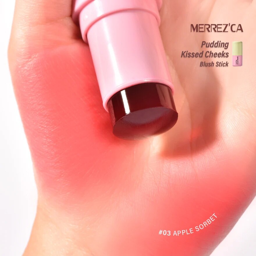 Merrez'Ca Pudding Kissed Cheeks Blush Stick 8.5g. 03 Apple Sorbet