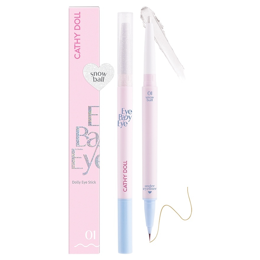 Cathy Doll Eye Baby Eye Dolly Eye Stick 0.2g. + 0.3ml. 01 Snow Ball
