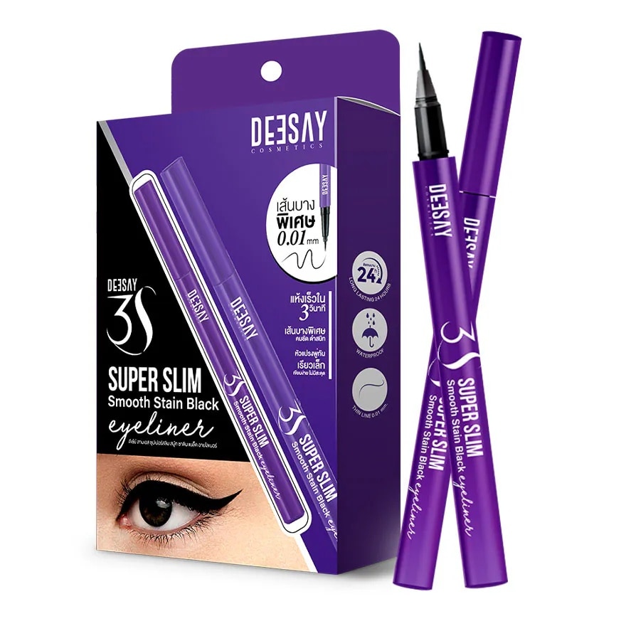 Deesay Deesay 3S Super Slim Smooth  Stain Black Eyeliner 0.4g.