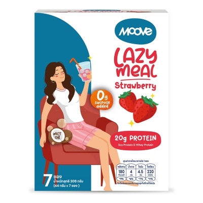 Moove Moove Lazy Meal Strawberry Flavor 7 Sachets Soy Protein  Whey Protein