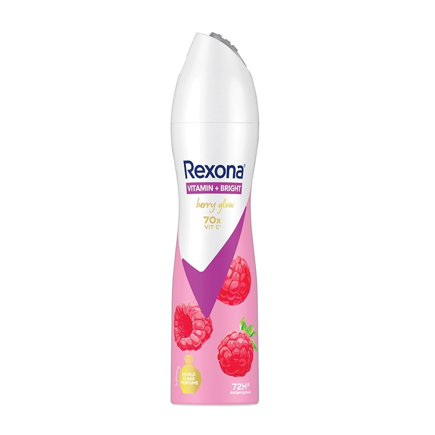 Rexona เรโซนา สเปรย์ วิตามิน + ไบรท์ เบอร์รี่ โกลว์ แอนติเพอสไปแรนท์ 135 มล.