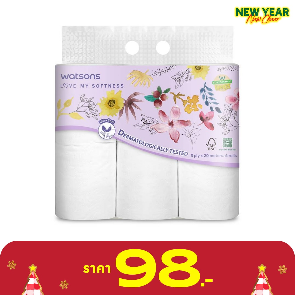 Watsons Bathroom Tissues 6 Rolls.