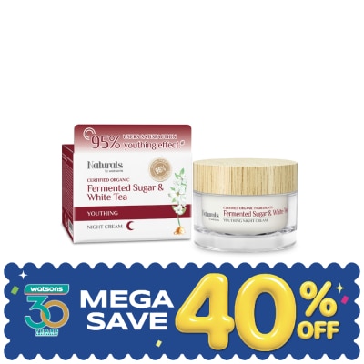 Naturals by Watsons - เนเชอรัล บาย วัตสัน เฟอร์เมนท์เท็ด ชูการ์ ไวท์ ที ยูธติ้ง ไนท์ ครีม 50 ก. image
