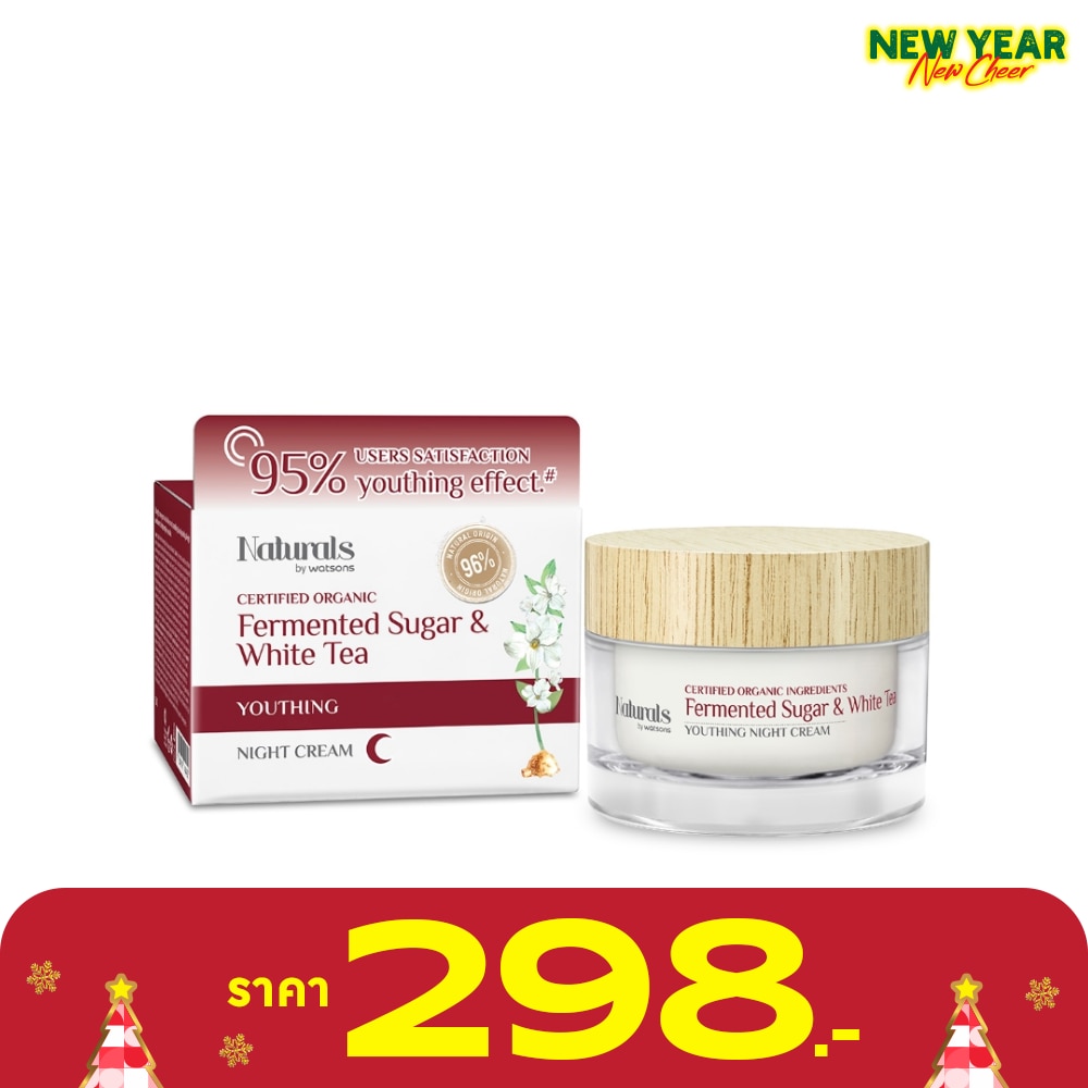 Naturals by Watsons Fermented Sugar White Tea Youthing Night Cream 50g.