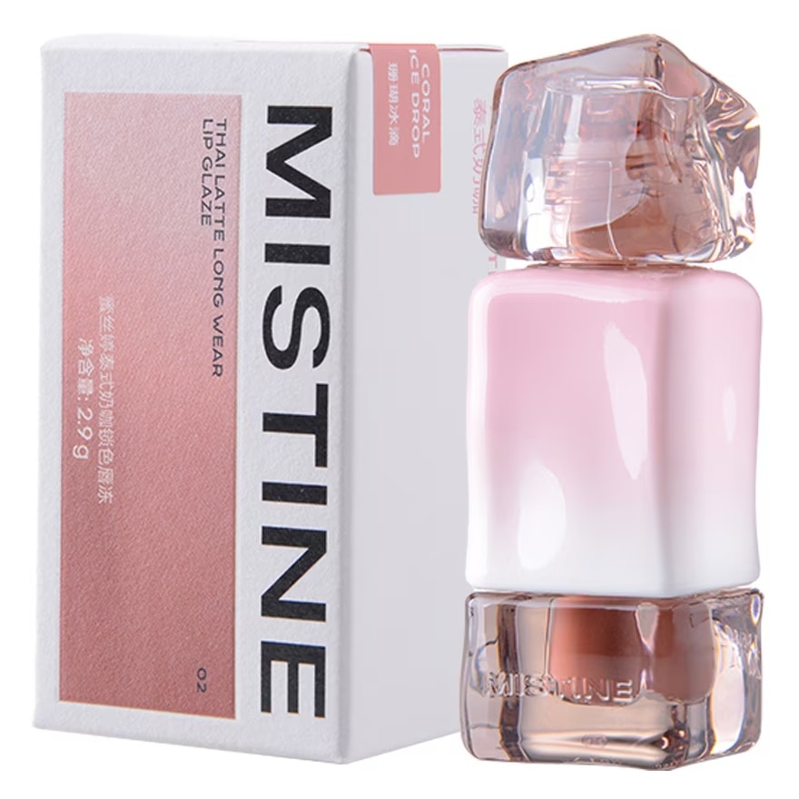 Mistine Thai Latte Long Wear Lip Glaze  2.9g. 02 Coral Ice Drop