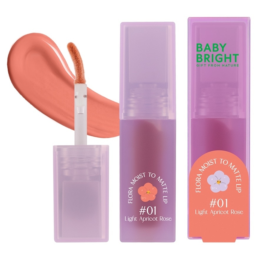 Baby Bright Flora Moist to Matte Lip 3g. 01 Light Apricot Rose