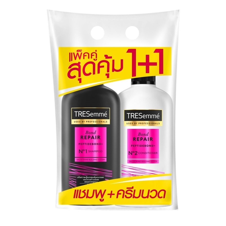 Tresemme เทรซาเม่ แชมพู+คอนดิชั่นเนอร์ บอนด์ รีแพร์ 370 มล. ยาสระผม แข็งแรง ลดผมขาดหลุดร่วง