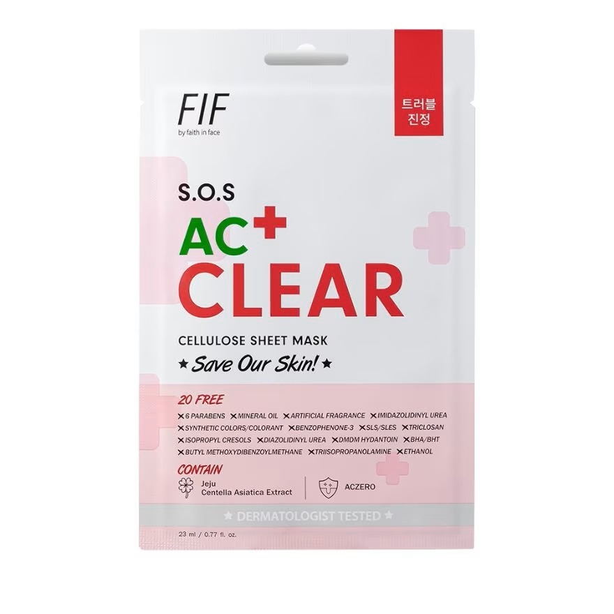 FIF by Faith in Face S.O.S AC Clear Cellulose Sheet Mask 1'S | Watsons.co.th