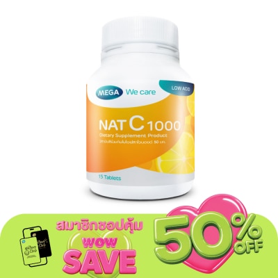 Mega - Nat C 1000 Dietary Supplement 15 Tablets