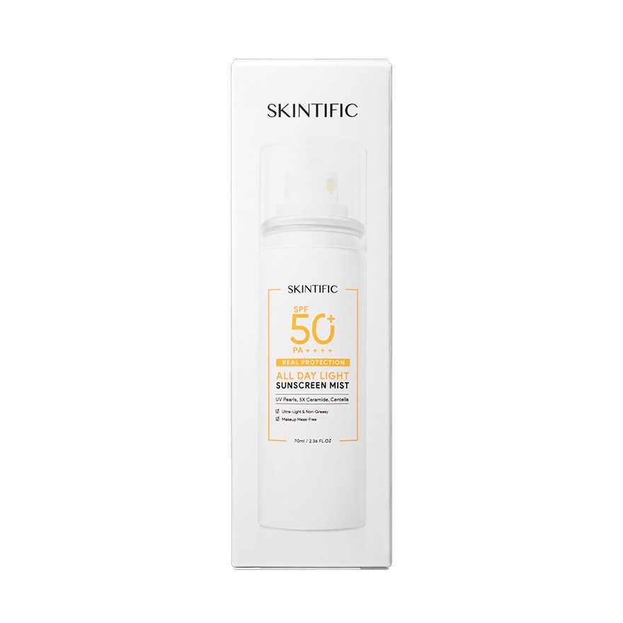 Skintific Real Protection All Day Light Sunscreen Mist SPF50+ PA++++ 70 ml.