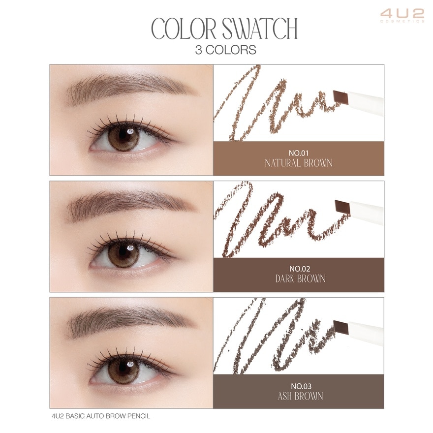 4U2 Basic Auto Brow Pencil 0.25g. 01 Natural Brown