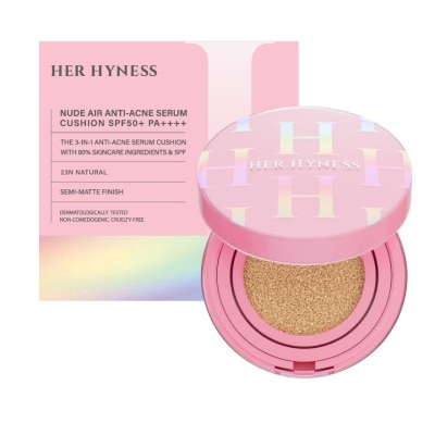 Her Hyness เฮอ ไฮเนส นู้ด แอร์ แอนตี้แอคเน่ เซรั่ม คุชชั่น SPF50+ PA++++ 23N Narural 12ก. +รีฟิล