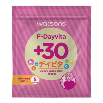 WATSONS วัตสัน เอฟ-เดย์ไวต้าพลัส 30 (ผลิตภัณฑ์เสริมอาหาร) 5 ซอง