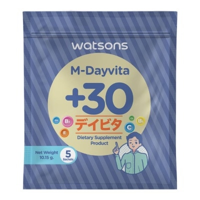 WATSONS วัตสัน เอ็ม-เดย์ไวต้าพลัส 30 (ผลิตภัณฑ์เสริมอาหาร) 5 ซอง