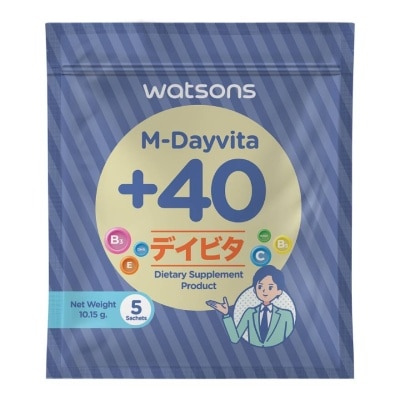 WATSONS วัตสัน เอ็ม-เดย์ไวต้าพลัส 40 (ผลิตภัณฑ์เสริมอาหาร) 5 ซอง