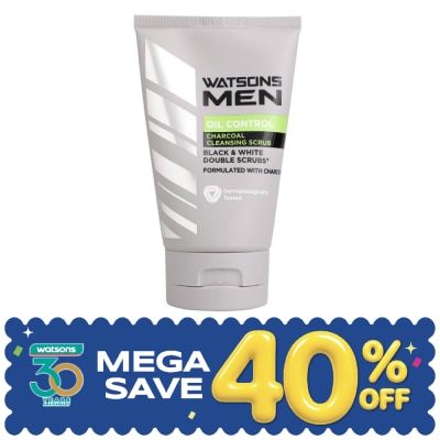 Watsons - Watsons Men Charcoal Oil Control Cleansing Scrub 100g image