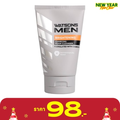 WATSONS วัตสัน เมน ไบร์ทเทนนิ่ง ชาร์โคล โฟม คลีนเซอร์ 100กรัม