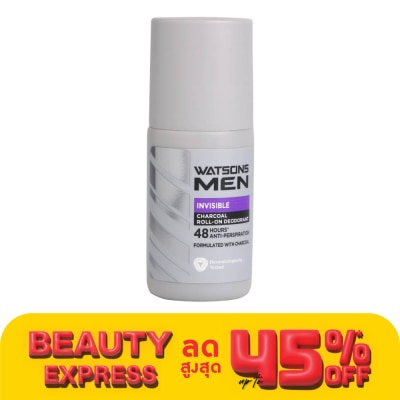WATSONS วัตสัน เมน อินวิซิเบิ้ล ชาร์โคล โรล-ออน ดิโอโดแรนท์ 50มล