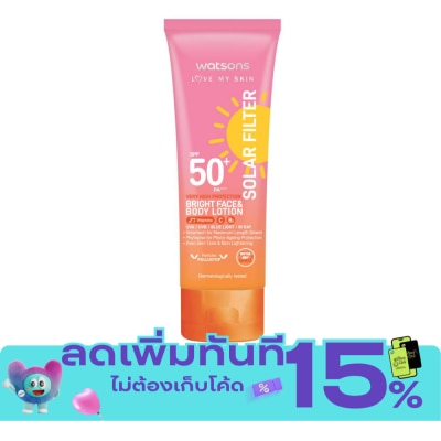 Watsons Watsons Love My Skin Solar Filter Very High Protection Bright Face Body Lotion SPF50 image