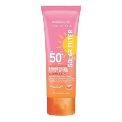 Watsons Watsons Love My Skin Solar Filter Very High Protection Bright Face  Body Lotion SPF50