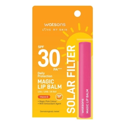 WATSONS วัตสัน เลิฟ มาย สกิน โซล่าร์ ฟิลเตอร์ เดลี่ โพรเทคชั่น เมจิก ลิป บาล์ม SPF30 1.7กรัม