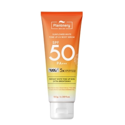 Plantnery แพลนท์เนอรี่ ซันฟลาวเวอร์ ไวท์ โทนอัพ ยูวี บอดี้ เซรั่ม SPF 50 PA+++ 180 กรัม