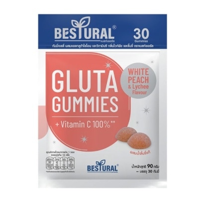 Bestural Bestural Gluta Gummies +Vitamin C 90 g. (30 Gummies) White Peach  Lychee Flavor