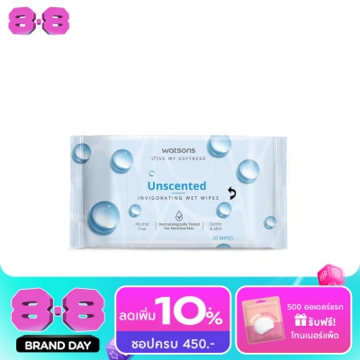 Watsons - Watsons Unscented Invigorating Wet Wipes 20 sheets. image