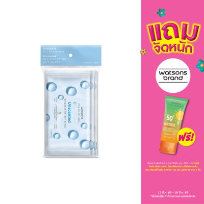 WATSONS - วัตสัน อันเซ็นเท็ด อินวิกอเรทติ้ง เว็ท ไวพ์ 10 แผ่น x 3 แพ็ค.