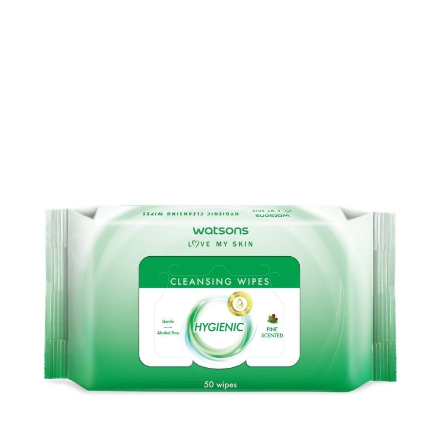 Watsons Hygienic Cleansing Wipes 50 sheets.