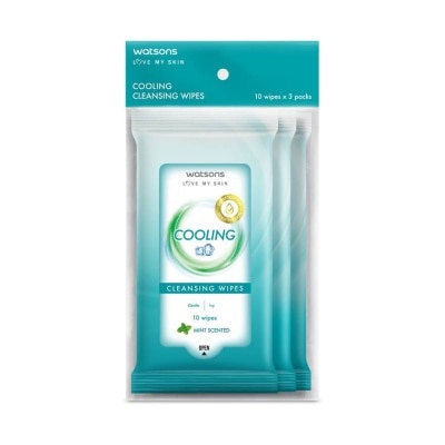 Watsons Watsons Cooling Cleansing Wipes 10 sheets x 3 Packs