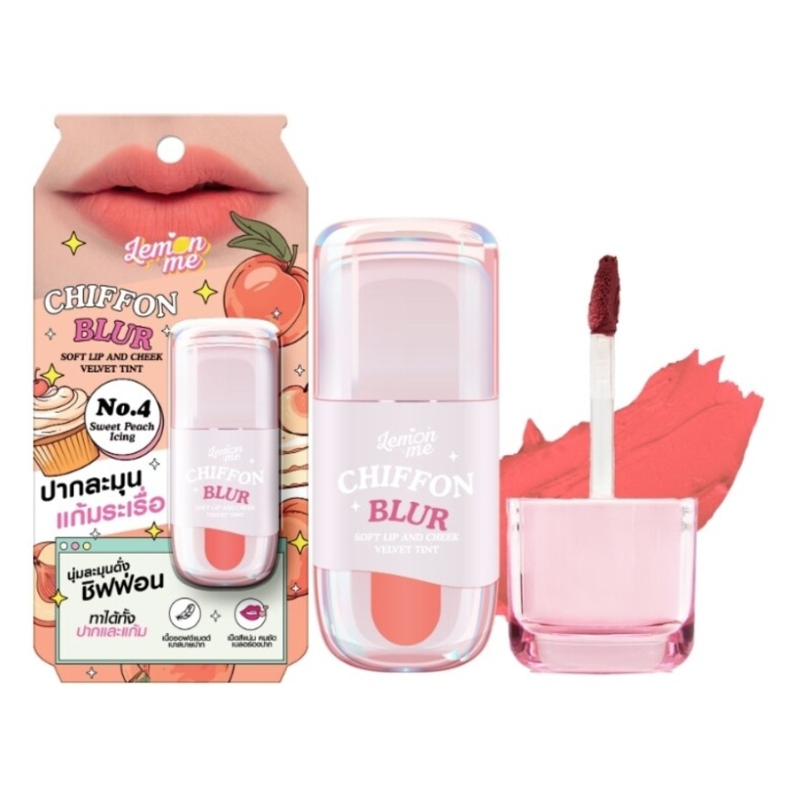 Lemon Me Chiffon Blur Soft Lip Cheek Velvet Tint 2.6g. 04 Sweet Peach Icing