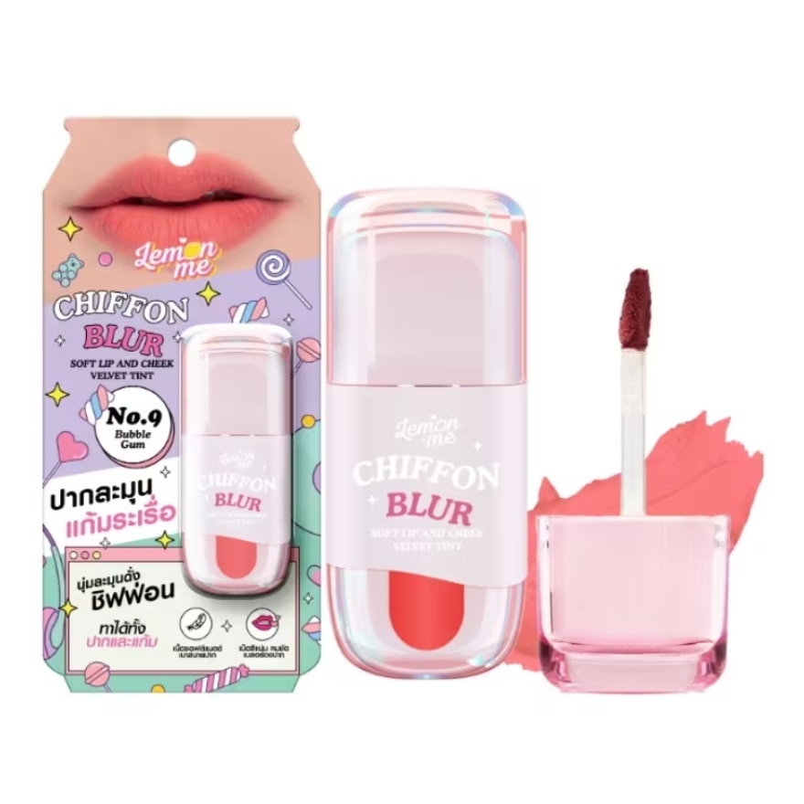 Lemon Me Chiffon Blur Soft Lip  Cheek Velvet Tint 2.6g. 09 Bubble Gum